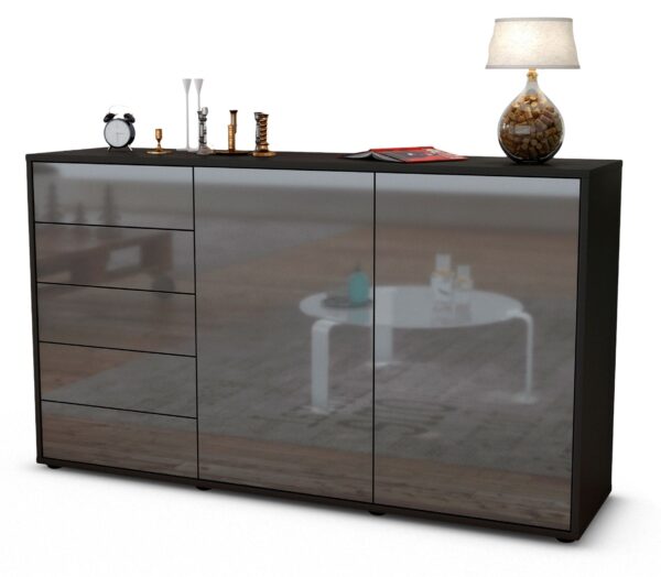 Sideboard Dorentina, Grau (136x79x35cm)