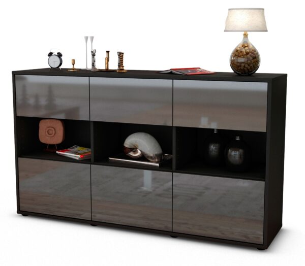 Sideboard Dorett, Grau (136x79x35cm)