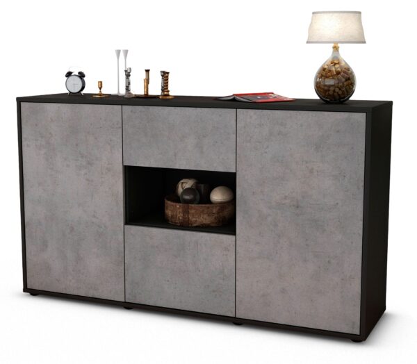 Sideboard Doriana, Beton (136x79x35cm)