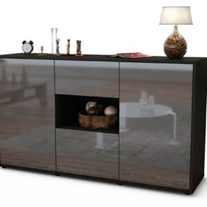 Sideboard Doriana, Grau (136x79x35cm)