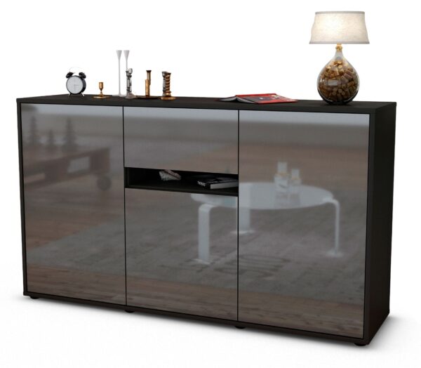 Sideboard Dorina, Grau (136x79x35cm)