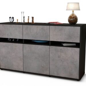 Sideboard Dorinde, Beton (136x79x35cm)