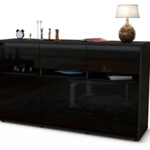 Sideboard Dorinde, Schwarz (136x79x35cm)
