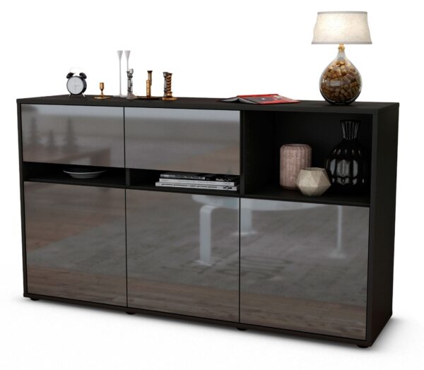 Sideboard Dorotea, Grau (136x79x35cm)