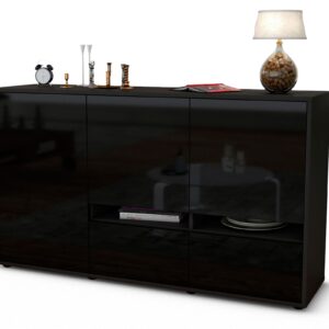 Sideboard Ebe, Schwarz (136x79x35cm)