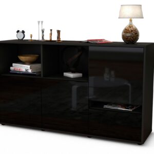 Sideboard Eda, Schwarz (136x79x35cm)