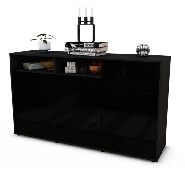Sideboard Editta, Schwarz (136x79x35cm)
