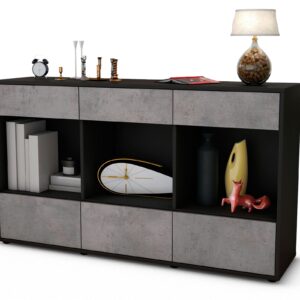 Sideboard Efisia, Beton (136x79x35cm)
