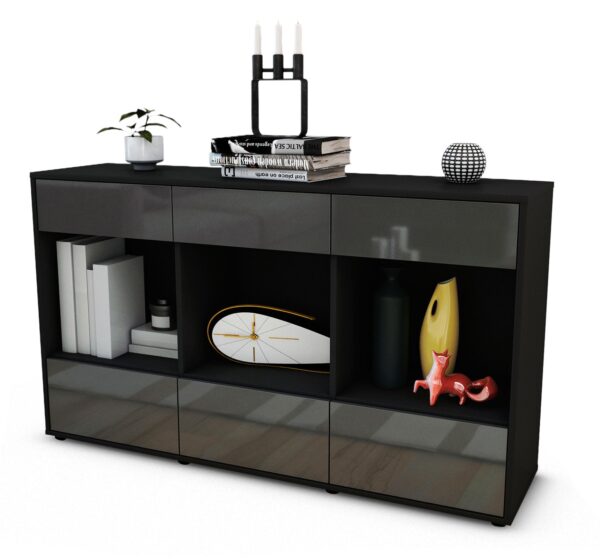 Sideboard Efisia, Grau (136x79x35cm)