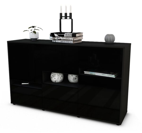 Sideboard Egizia, Schwarz (136x79x35cm)