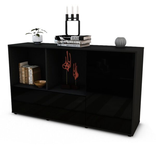 Sideboard Ela, Schwarz (136x79x35cm)