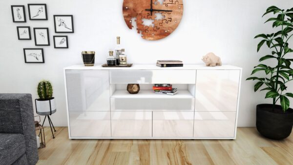 Sideboard Emely, Weiß (180x79x35cm)