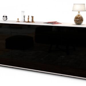 Sideboard Eleonora, Schwarz (180x79x35cm)