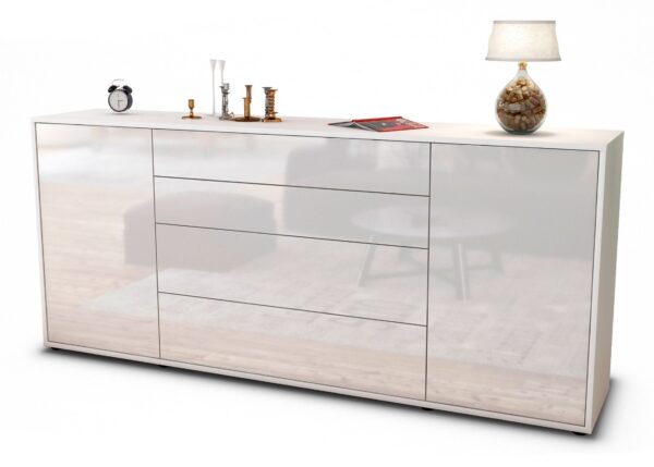 Sideboard Elettra, Weiß (180x79x35cm)