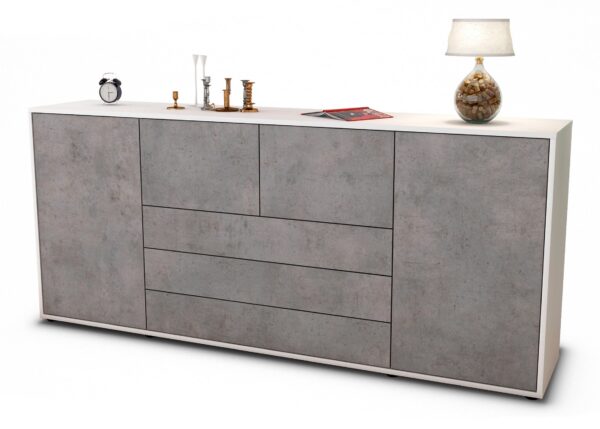 Sideboard Eliana, Beton (180x79x35cm)