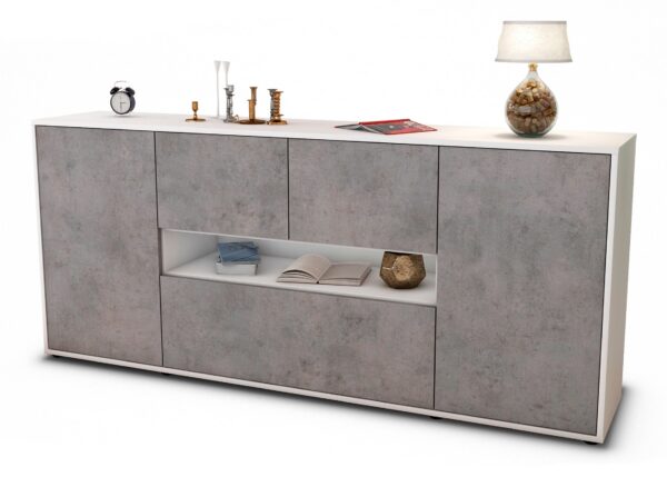 Sideboard Elisabetta, Beton (180x79x35cm)