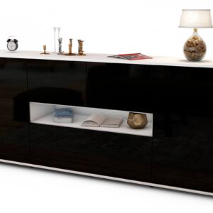 Sideboard Elisabetta, Schwarz (180x79x35cm)