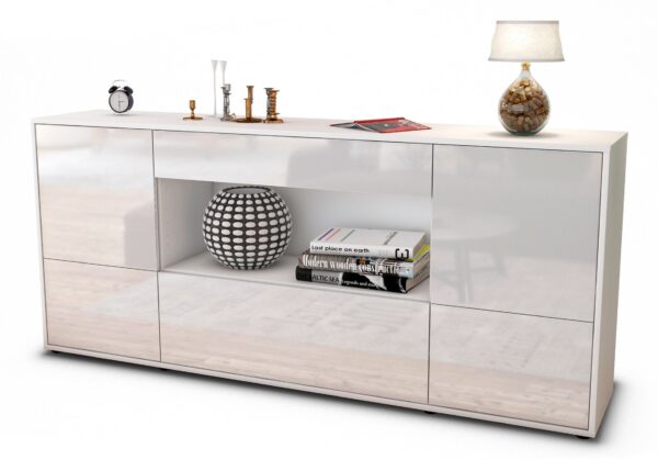 Sideboard Elodie, Weiß (180x79x35cm)