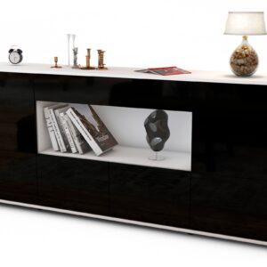 Sideboard Elsa, Schwarz (180x79x35cm)
