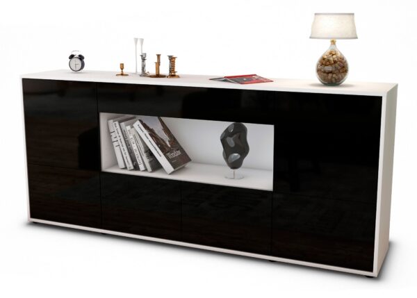 Sideboard Elsa, Schwarz (180x79x35cm)