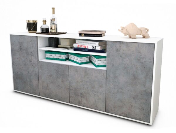 Sideboard Elsita, Beton (180x79x35cm)