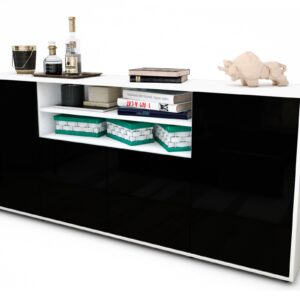 Sideboard Elsita, Schwarz (180x79x35cm)