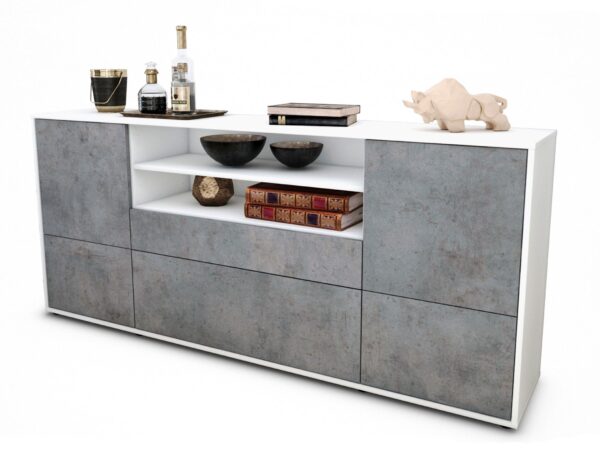 Sideboard Eluana, Beton (180x79x35cm)