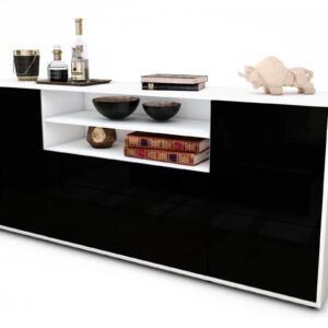 Sideboard Eluana, Schwarz (180x79x35cm)