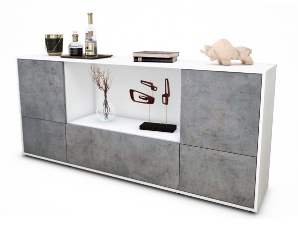Sideboard Elvezia, Beton (180x79x35cm)