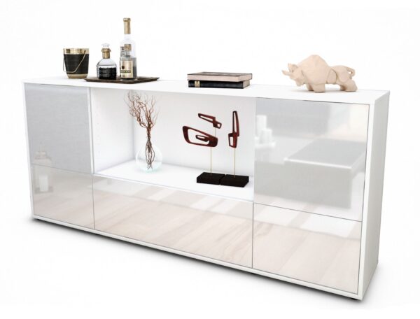 Sideboard Elvezia, Weiß (180x79x35cm)