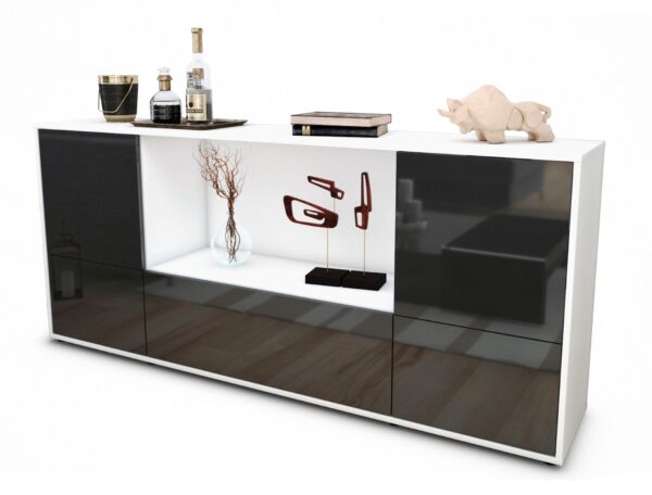 Sideboard Elvezia, Grau (180x79x35cm)