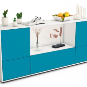 Sideboard Elvezia, Türkis (180x79x35cm)