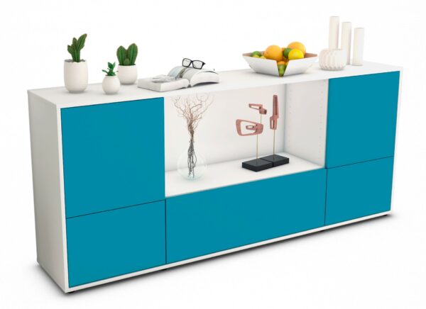 Sideboard Elvezia, Türkis (180x79x35cm)