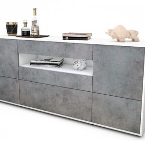 Sideboard Elvira, Beton (180x79x35cm)