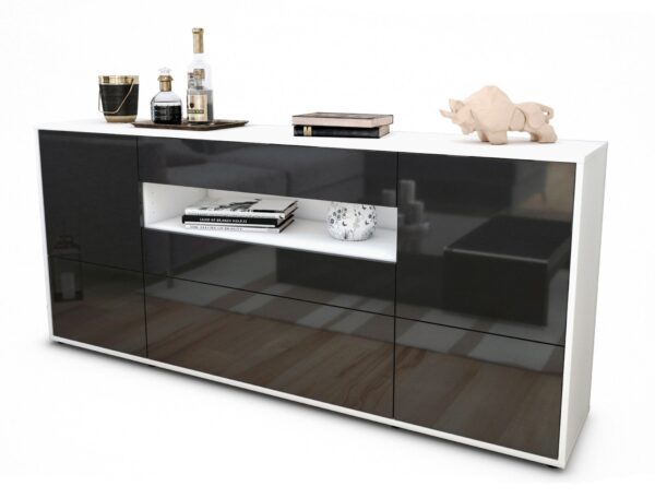 Sideboard Elvira, Grau (180x79x35cm)