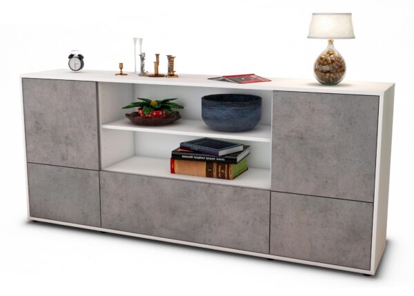Sideboard Emanuela, Beton (180x79x35cm)