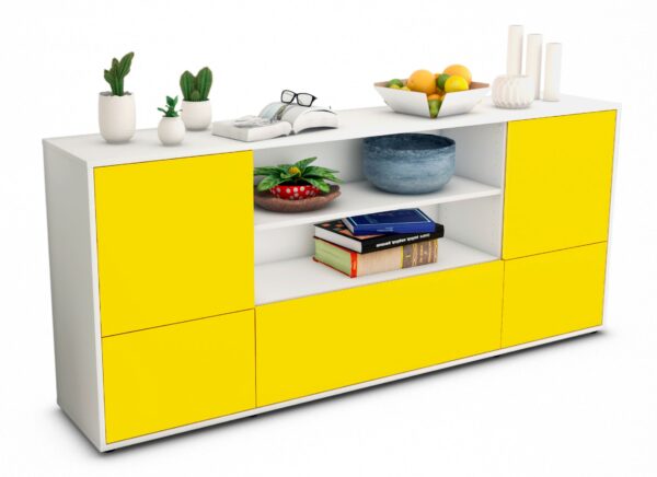 Sideboard Emanuela, Gelb (180x79x35cm)