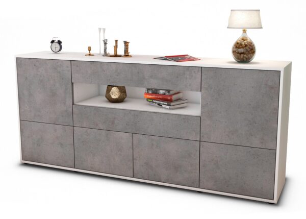 Sideboard Emely, Beton (180x79x35cm)