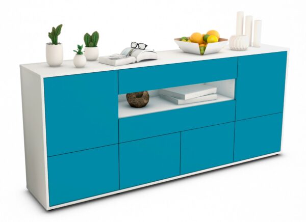 Sideboard Emely, Türkis (180x79x35cm)