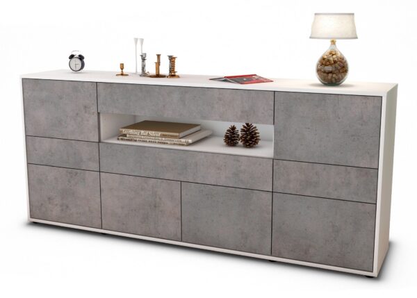 Sideboard Emerelda, Beton (180x79x35cm)