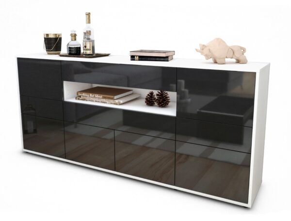 Sideboard Emerelda, Grau (180x79x35cm)