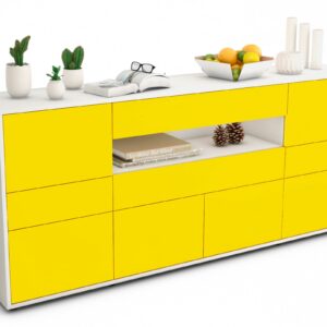 Sideboard Emerelda, Gelb (180x79x35cm)