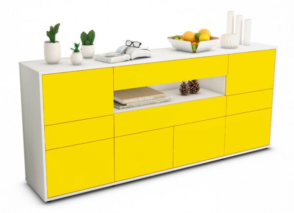 Sideboard Emerelda, Gelb (180x79x35cm)