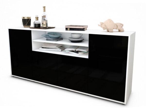 Sideboard Emilia, Schwarz (180x79x35cm)