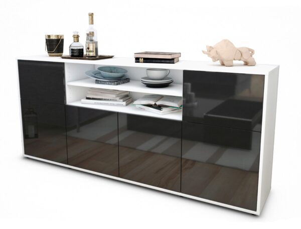 Sideboard Emilia, Grau (180x79x35cm)