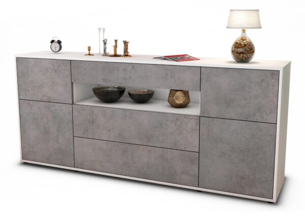 Sideboard Emma, Beton (180x79x35cm)
