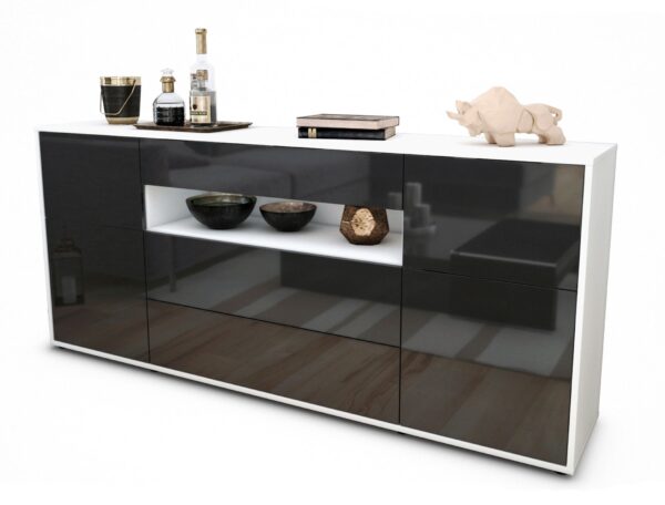 Sideboard Emma, Grau (180x79x35cm)