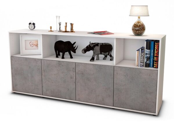 Sideboard Enrica, Beton (180x79x35cm)