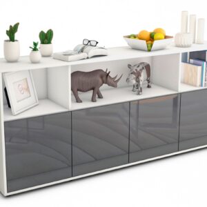 Sideboard Enrica, Grau (180x79x35cm)