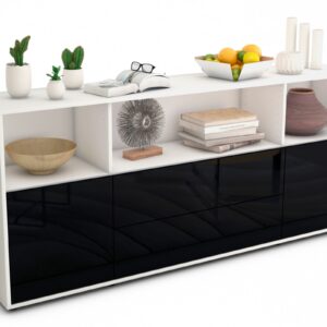 Sideboard Enza, Schwarz (180x79x35cm)